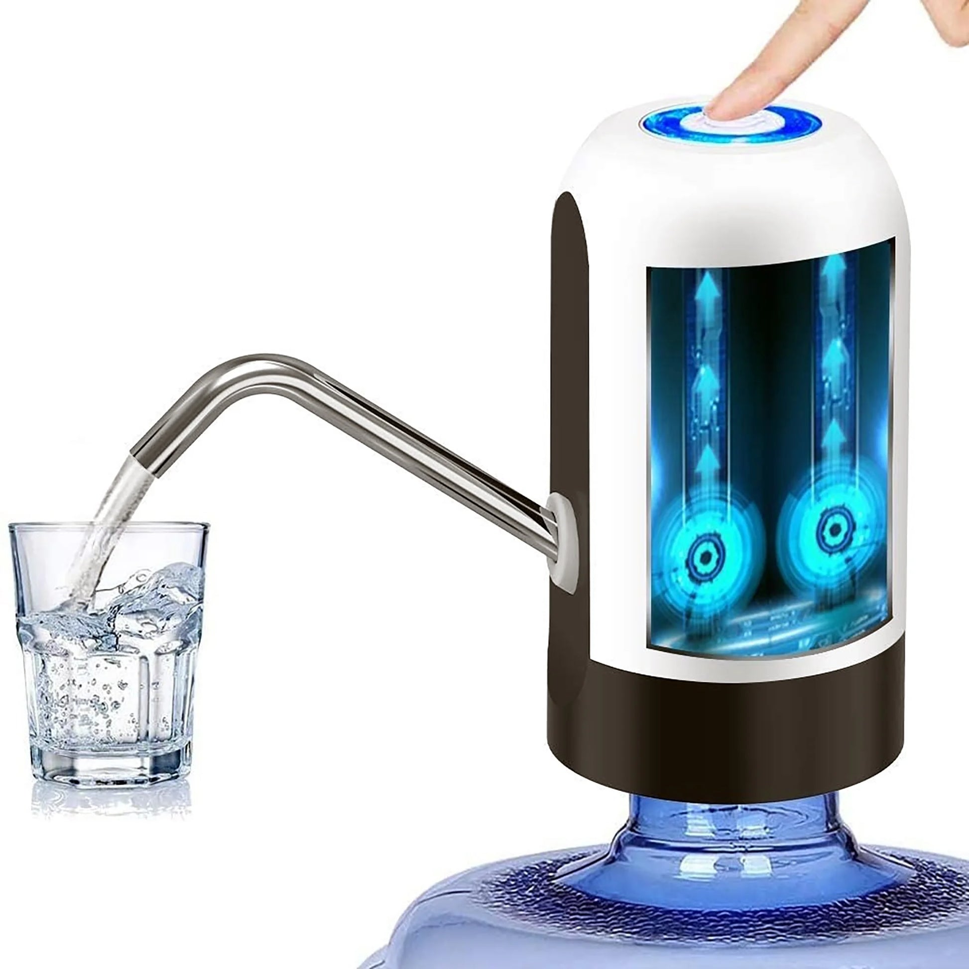 Water Bottle Pump 5 Gallon Water Bottle Dispenser USB Charging Automatic Drinking Water Pump Portable Electric Water Dispenser Water Bottle Switch (White)