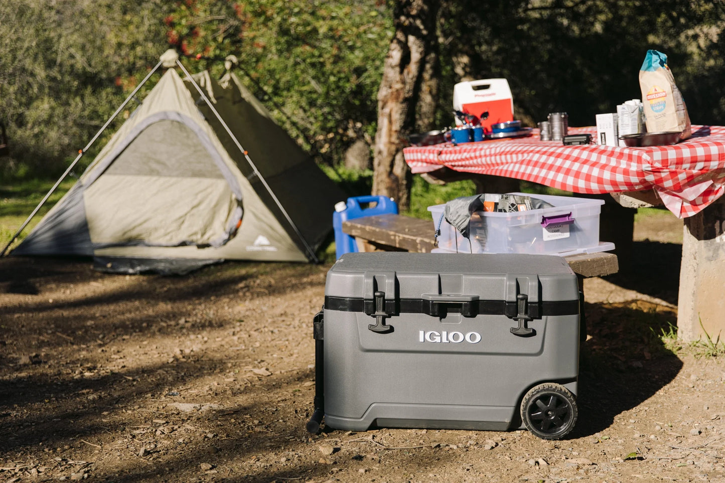 72 QT Overland Ice Chest Cooler with Wheels, Gray